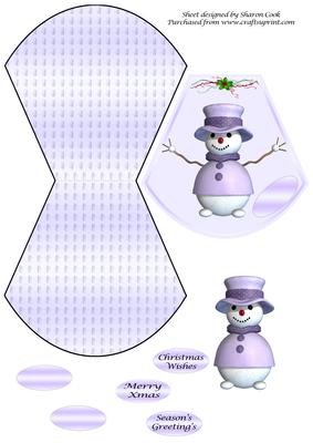 Lilac Wobbly Snowman