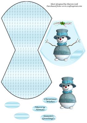 Blue Wobbly Snowman