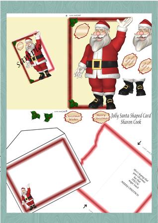 Jolly Santa Shaped Card