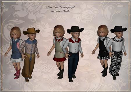 3 Sets Cowboy/girl