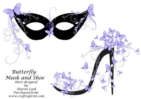Lilac Butterfly Mask and Shoe