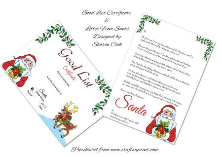 Good List Certificate & Letter from Santa