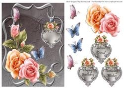 Roses and Butterflies Topper