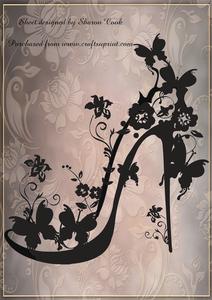 Silhouette Floral Shoe Image