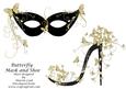 Gold Butterfly Mask and Shoe
