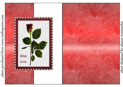 Single Rose Fold Back Sheet
