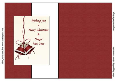 Red Christmas Bells Fold Back Sheet