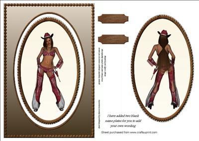 Cheeky Cow Girl Spinner Card Sheet