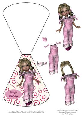 Birthday Girl Wobble Card Sheet