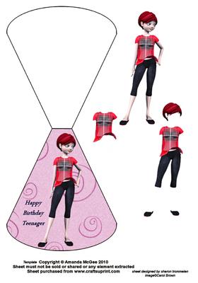 Birthday Teenager Wobble Card Sheet