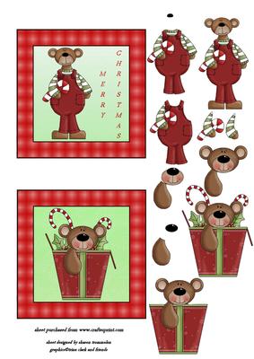 Teddy Bear Christmas Toppers