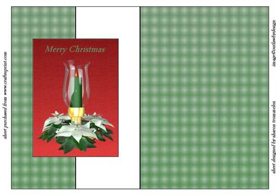 Green Christmas Candle Fold Back Sheet