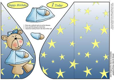 1 Today Birthday Bear Tear Drop Sheet