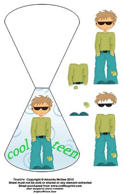 Cool Teen Wobble Card Sheet