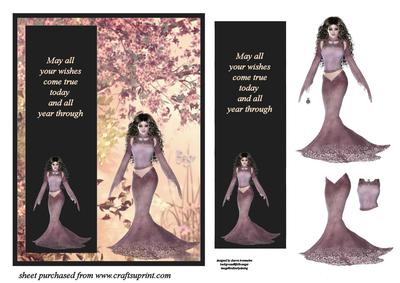 Lady in Lilac Step by Step with Bookmark