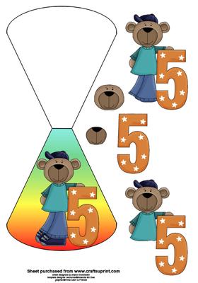 Birthday Boy Age 5 Wobble Card
