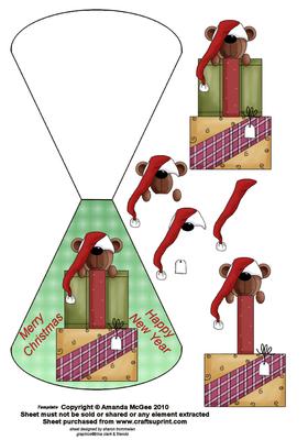 Christmas and New Year Teddy Wobble Card