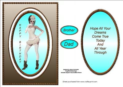 Cheeky Lady Spinner Card Sheet