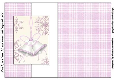 Pink Christmas Bells Fold Back Sheet
