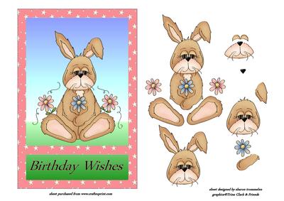 Birthday Wishes Bunny Step by Step