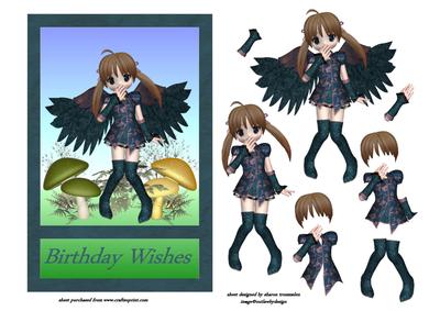 Toon Angel in Blue Step by Step
