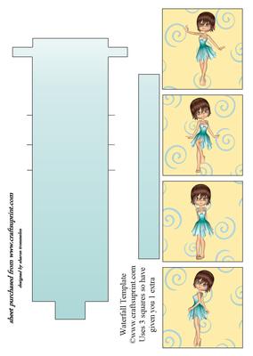 Girl in Blue Waterfall Sheet