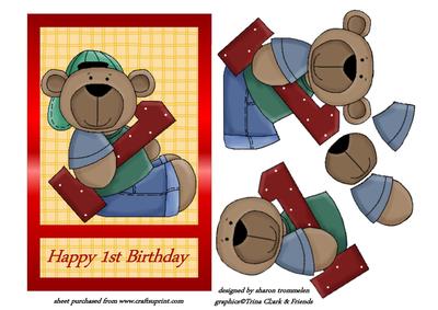 1st Birthday Teddy Step by Step