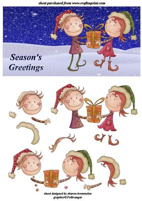 Season's Greetings Twins Step by Step