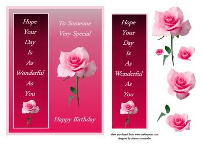 To Someone Very Special Pink Rose with Bookmark