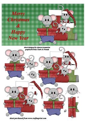 Christmas & New Year Mice Step by Step