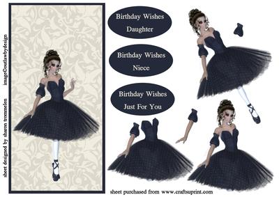 Ballerina in Blue Step by Step
