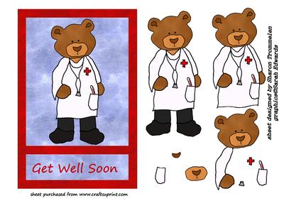 Get Well Soon Teddy Doctor Step by Step