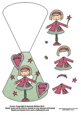 Little Angel Wobble Card Sheet