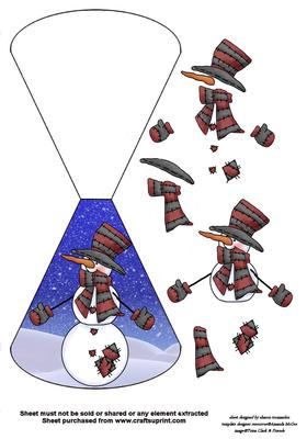Snowman Wobble Card 4