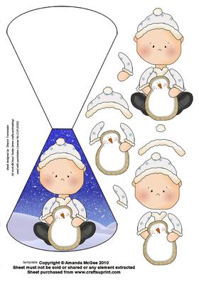 Christmas Baby Wobble Card Sheet
