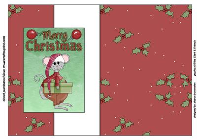 Merry Christmas Mouse Fold Back Sheet