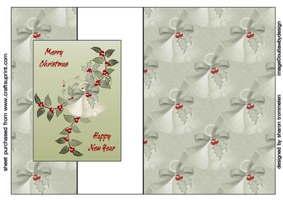 Holly Bells Fold Back Sheet