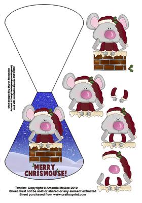 Merry Chrismouse Wobble Card Sheet