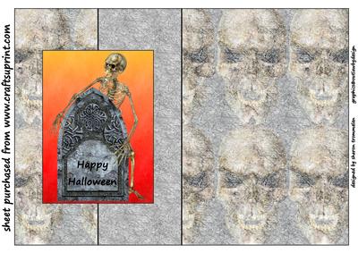 Halloween Skull Fold Back Sheet