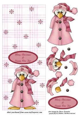 Christmas Penguin Over the Edge Sheet