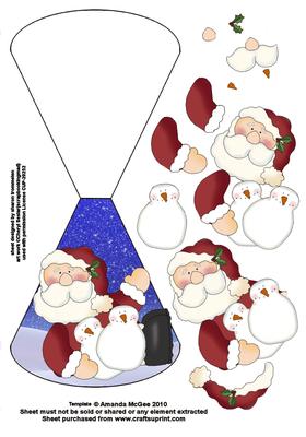 Roly Poly Santa Wobble Card Sheet