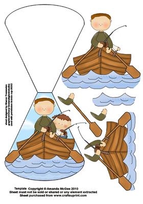 Fishing with Dad Wobble Card Sheet