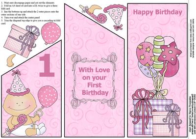 Baby Girl First Birthday Cascade Sheet