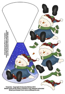 Jolly Little Snowman Wobble Card Sheet