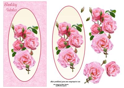 Birthday Wishes Pink Roses Step by Step