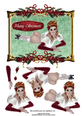 Cheeky Girl Merry Christmas Step by Step