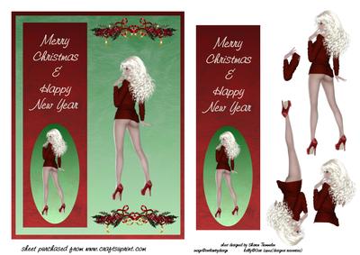 Cheeky Girl Christmas Step by Step with Bookmark