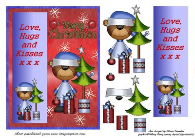 Love,hugs & Kisses Christmas Teddy Step by Step