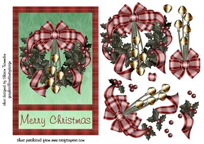 Christmas Holly Wreath Step by Step