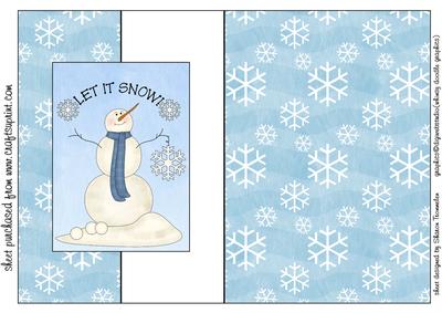 Let It Snow Snowman Fold Back